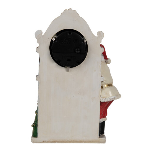 Figurina Mos Craciun si ceas polirasina 15x7x22 cm