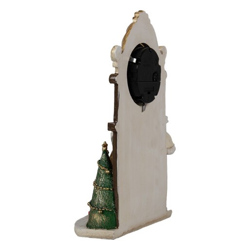 Figurina Mos Craciun si ceas polirasina 15x7x22 cm