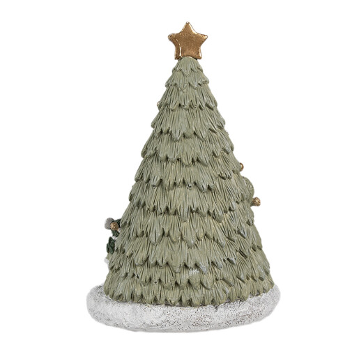 Figurina Craciun polirasina multicolora cu led 12x11x17 cm