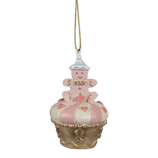 Set 2 ornamente brad Craciun Briosa polirasina multicolora 5x8 cm