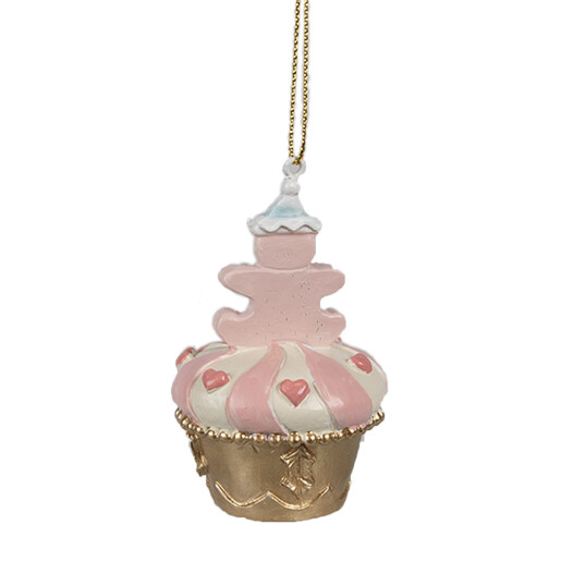 Set 2 ornamente brad Craciun Briosa polirasina multicolora 5x8 cm