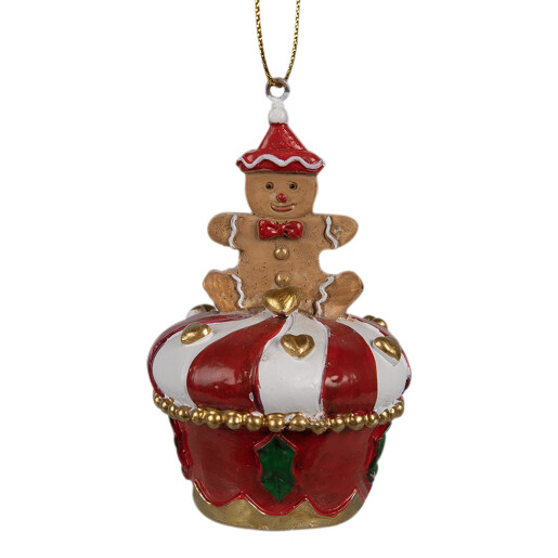 Set 6 ornamente brad Turta Dulce polirasina multicolora 5x8 cm