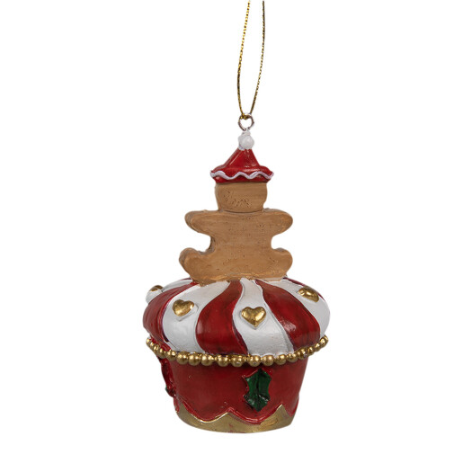 Set 6 ornamente brad Turta Dulce polirasina multicolora 5x8 cm