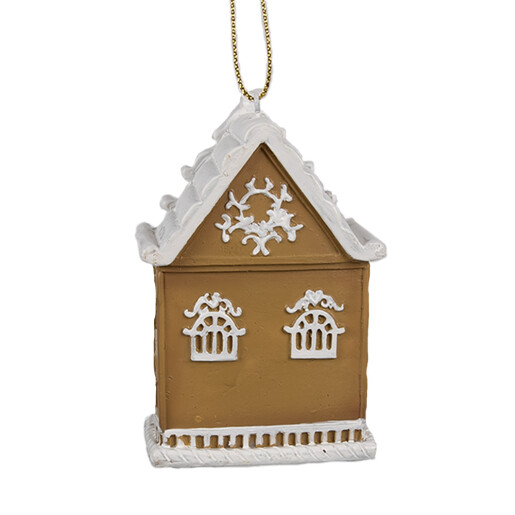 Set 4 ornamente brad Casuta polirasina 6x4x9 cm