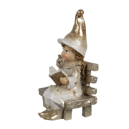 Figurina Fetita si Pisicuta polirasina multicolora 6x5x9 cm