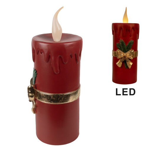 Lumanare Craciun polirasina multicolora cu led 17x18x44 cm