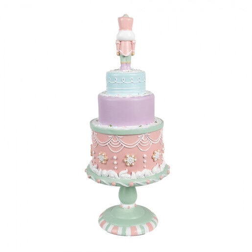 Figurina Tort Craciun polirasina multicolora 17x42 cm