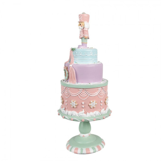 Figurina Tort Craciun polirasina multicolora 17x42 cm