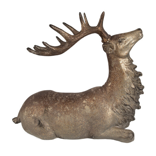 Figurina Cerb polirasina maro 29x15x27 cm