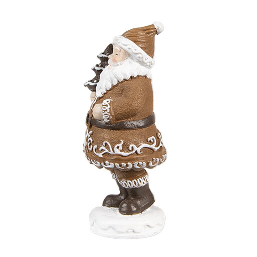 Figurina Mos Craciun polirasina maro alba 3x3x8 cm
