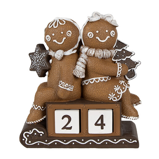 Calendar Advent polirasina maro alba Turta Dulce 11x4x13 cm