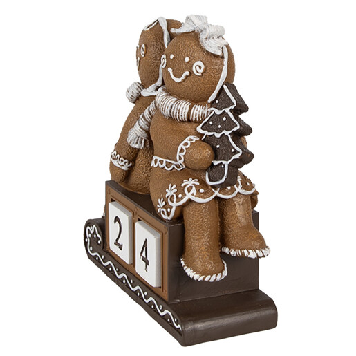 Calendar Advent polirasina maro alba Turta Dulce 11x4x13 cm