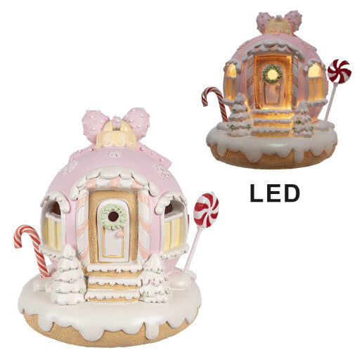 Decoratiune Craciun polirasina cu led 14x12x14 cm
