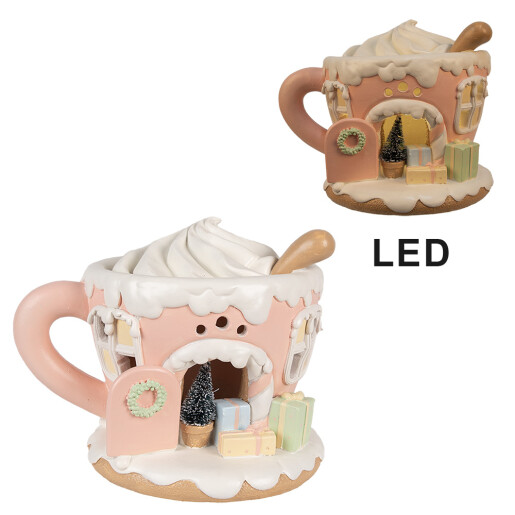 Decoratiune Craciun polirasina multicolora cu led 19x17x15 cm