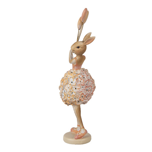 Figurina Iepuras Paste polirasina bej maro 11x7x27 cm