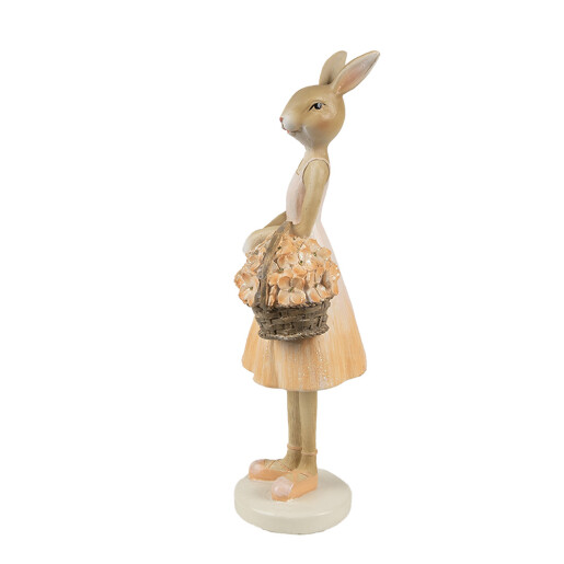 Figurina Iepuras Paste polirasina bej maro 9x6x21 cm