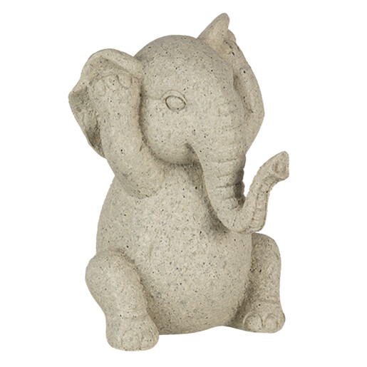 Set 3 figurine Elefanti polirasina gri 19x6x10 cm