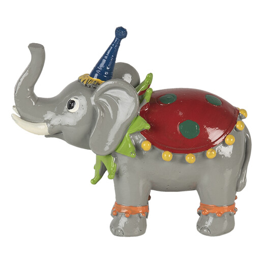 Figurina polirasina rosie gri Elefant 13x6x11 cm