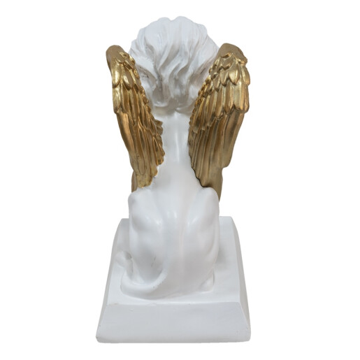 Figurina Leu polirasina aurie alba 24x13x25 cm