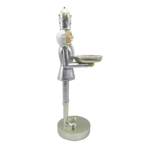 Figurina Spargatorul de Nuci polirasina argintie 14x11x40 cm