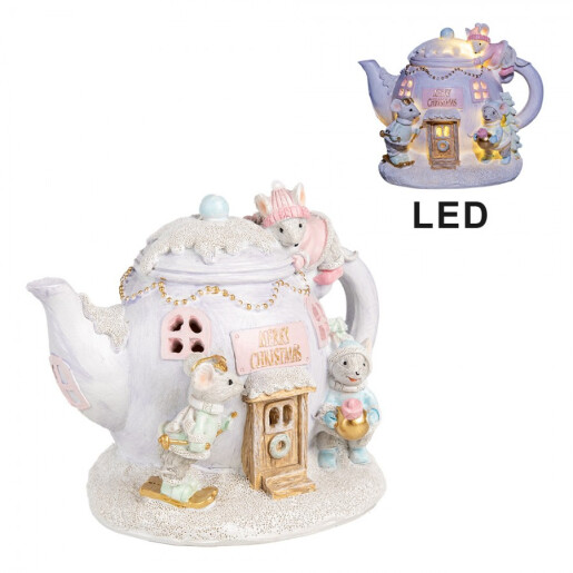 Decoratiune Craciun polirasina cu led 15x11x12 cm