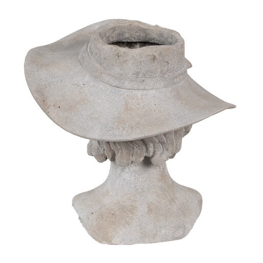 Ghiveci flori polirasina gri 27x23x26 cm