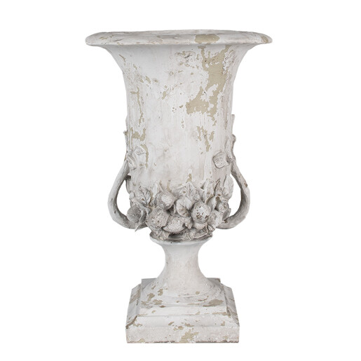 Ghiveci flori polirasina alb vintage  Ø 30x46 cm