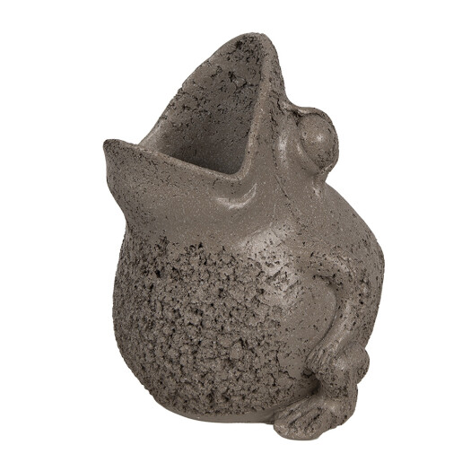 Ghiveci flori polirasina gri Broscuta 19x18x23 cm