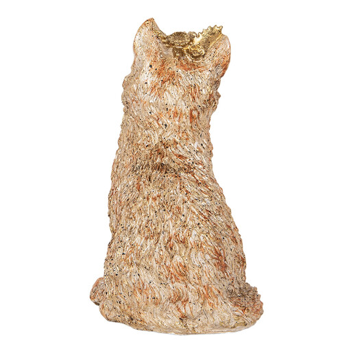 Figurina Pisicuta polirasina bej aurie 16x14x25 cm