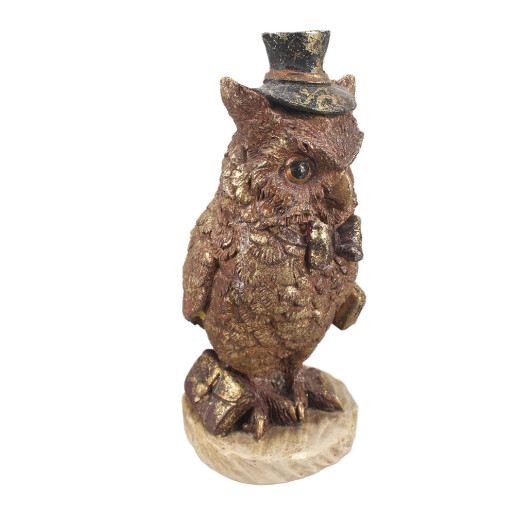 Figurina Bufnita polirasina maro 7x6x14 cm