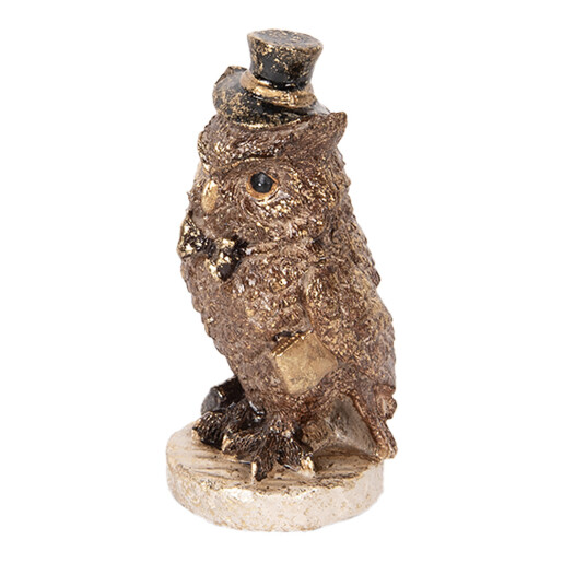 Figurina Bufnita polirasina maro 7x6x14 cm