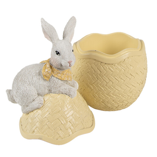 Decoratiune Paste polirasina alba galbena 11x10x20 cm