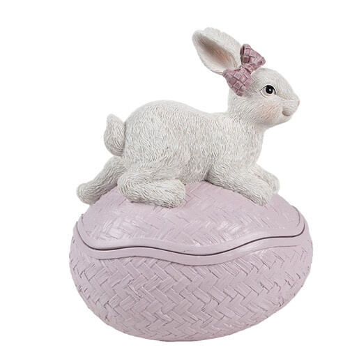 Decoratiune Paste polirasina roz alba 9x13x16 cm