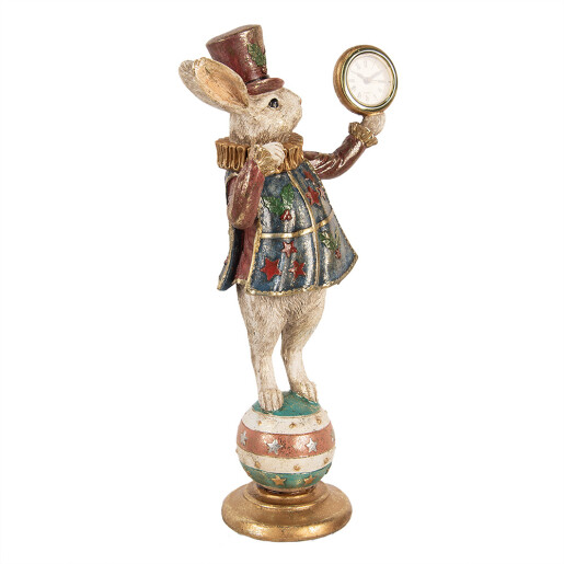 Figurina Iepuras Paste polirasina multicolora 17x11x35 cm