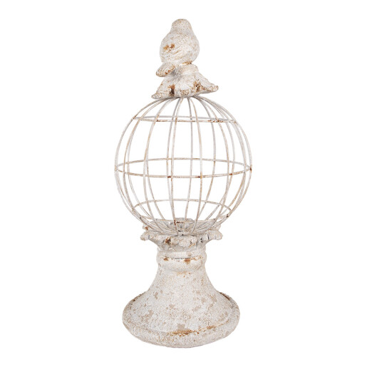Decoratiune Pasare polirasina gri vintage 12x7x14 cm