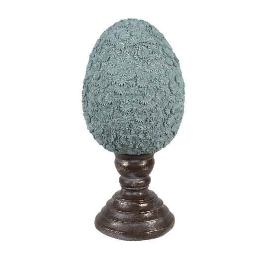 Ou decorativ Paste polirasina maro albastru 16x34 cm