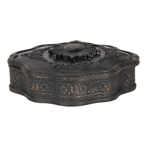 Caseta bijuterii polirasina neagra 12x11x4 cm