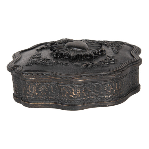 Caseta bijuterii polirasina neagra 12x11x4 cm