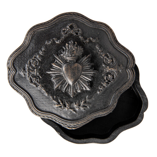 Caseta bijuterii polirasina neagra 12x11x4 cm