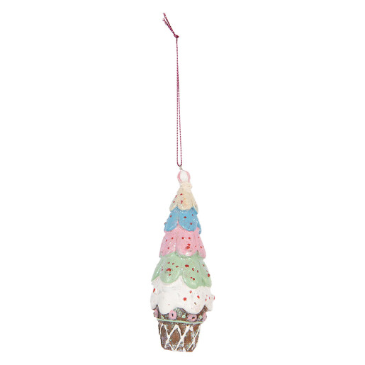 Ornament brad Craciun Inghetata polirasina multicolora Ø 5x13 cm