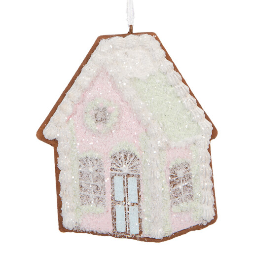 Set 2 ornamente brad Casuta Turta Dulce multicolora  9x1x10 cm