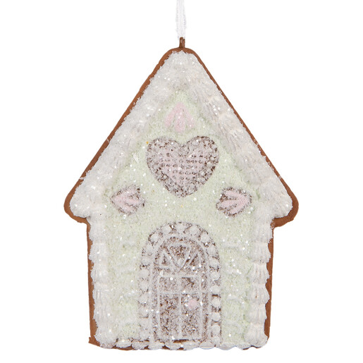 Set 2 ornamente brad Casuta Turta Dulce multicolora  8x1x10 cm