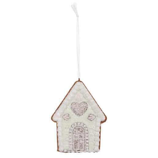 Set 2 ornamente brad Casuta Turta Dulce multicolora  8x1x10 cm