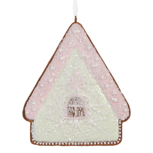 Set 2 ornamente brad Craciun Casuta Turta Dulce 9x1x10 cm