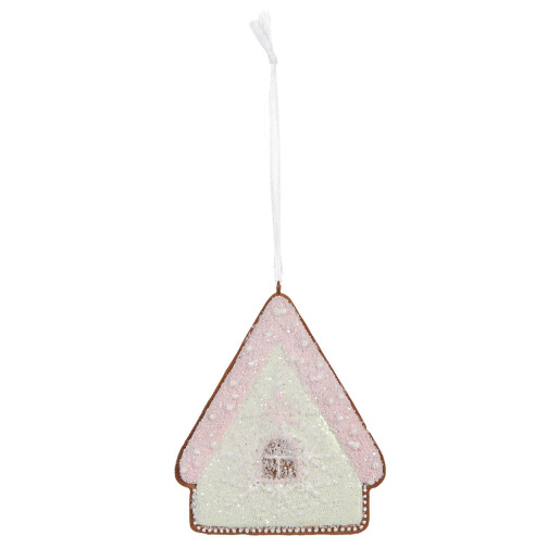 Set 2 ornamente brad Craciun Casuta Turta Dulce 9x1x10 cm