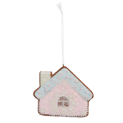 Set 2 ornamente brad Craciun Casuta Turta Dulce 9x1x8 cm