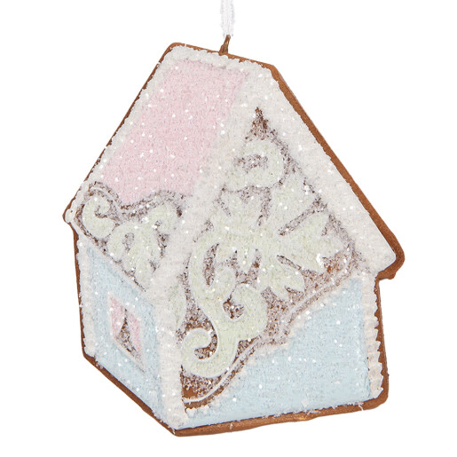 Set 2 ornamente brad Casuta Turta Dulce 9x1x10 cm