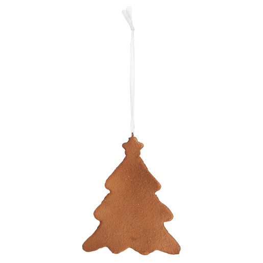 Set 2 ornamente Bradut polirasina alba maro 9x1x10 cm