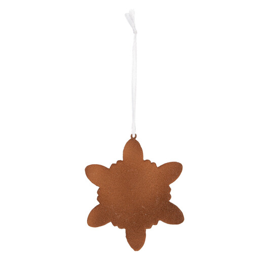Set 2 ornamente Fulg Zapada polirasina alba maro Craciun 9x1x10 cm