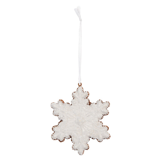 Set 2 ornamente Fulgi Zapada Craciun polirasina 9x1x10 cm